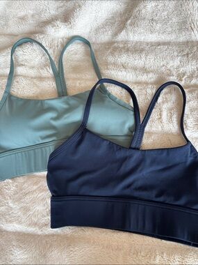 Y sports bras- Blue & Sage